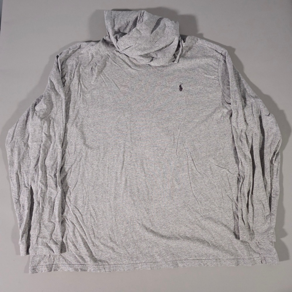 Polo Ralph Lauren Mens 3XLT Grey Hooded Long Sleeve Cotton Pony Logo